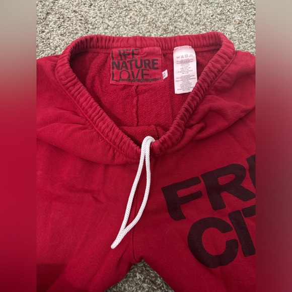 free city red sweatpants, barley worn - Picture 2 of 4